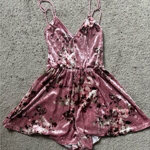 Pink Floral Romper - size small